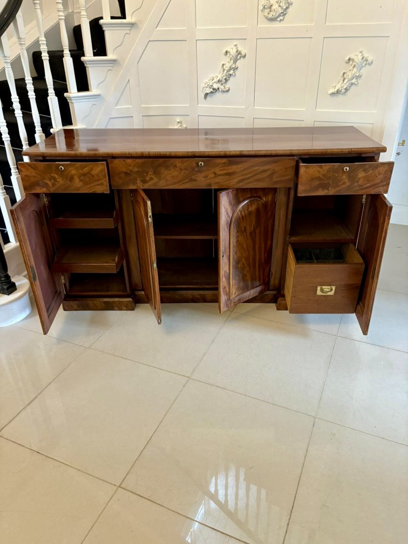Antique Victorian Outstanding Quality Figured Mahogany Sideboard - Image 3